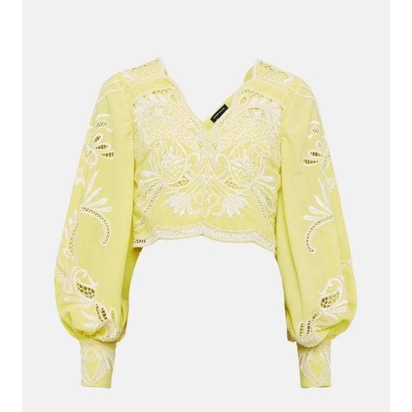 SOLD - Karen Millen - yellow laser cut beaded blouse - Picture 1 of 6